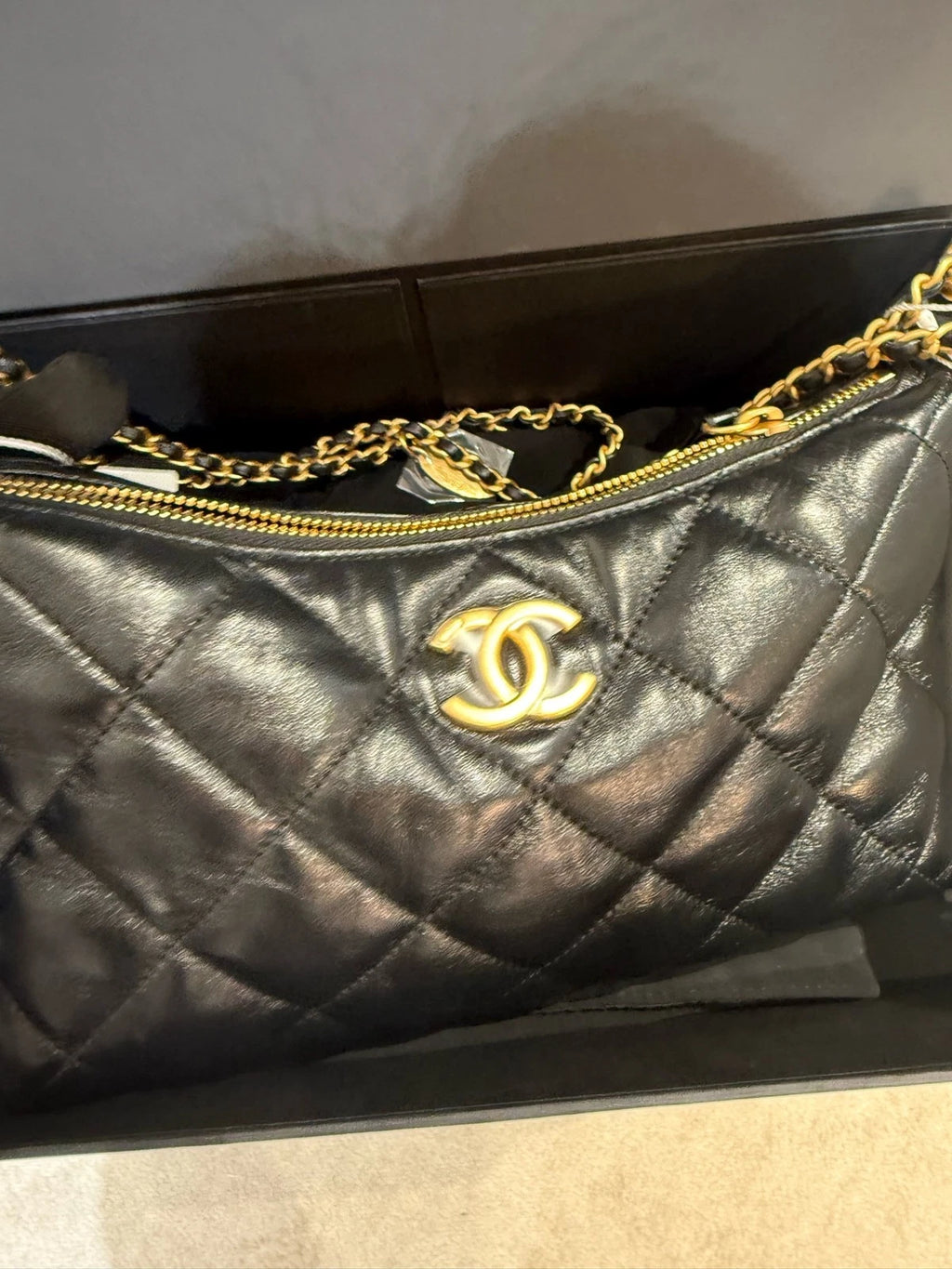 CHANEL Gold Coin Lambskin Shoulder Bag For Women