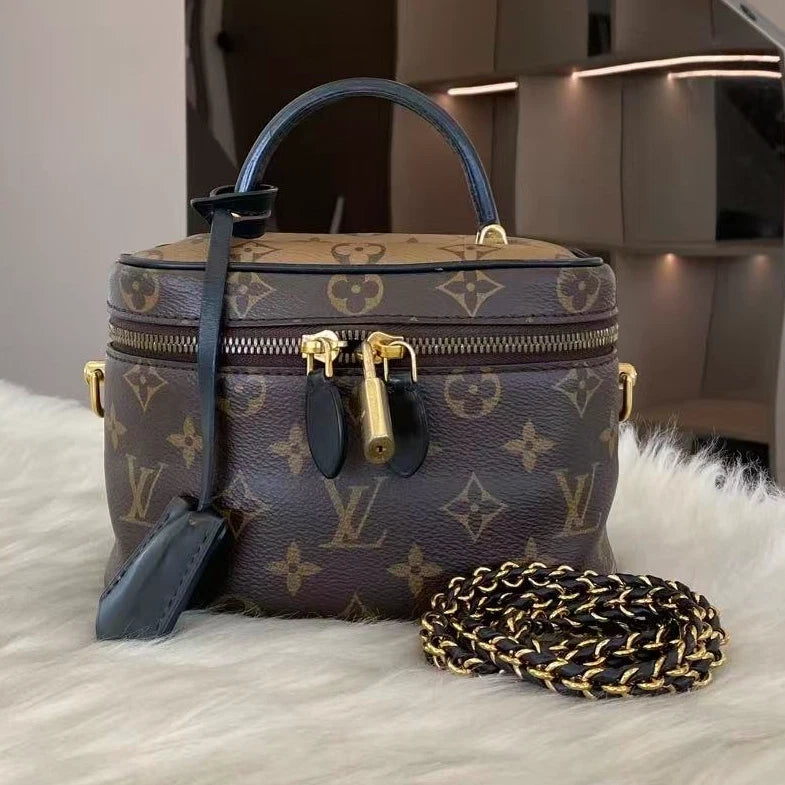 Louis Vuitton Vanity Monogram Brown Crossbody Chain Bag Excellent