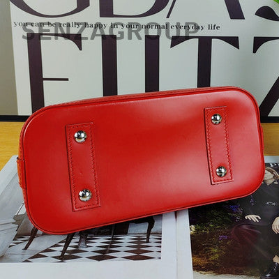 Louis Vuitton Alma BB Epi Leather Red Silver Shoulder Bag Women Classic