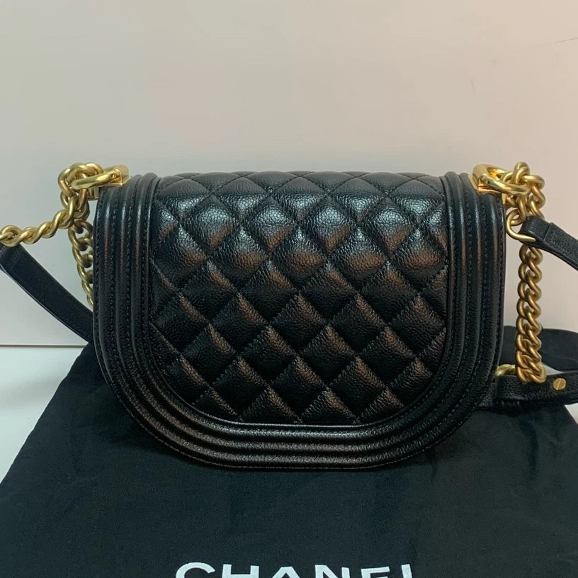 CHANEL Boy Caviar Leather Shoulder Bag For Women