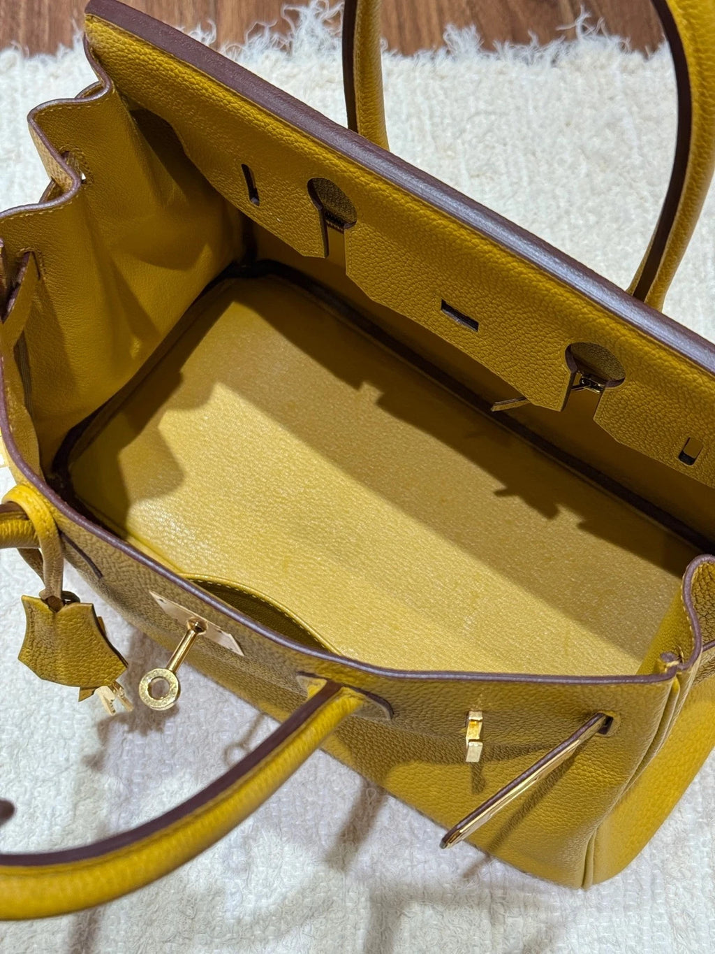 Hermes Birkin30 Yellow Gold Hardware Handbag For Women