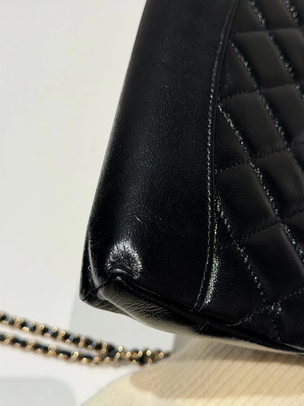 Chanel 31Bag Nano Chain Shoulder Crossbody Black Gold Diamond Women Classic