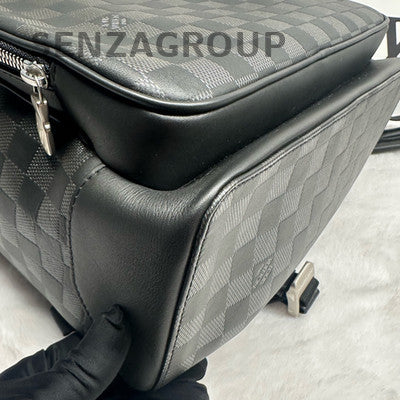 Louis Vuitton Damier Ebene Backpack Black Silver Unisex Classic