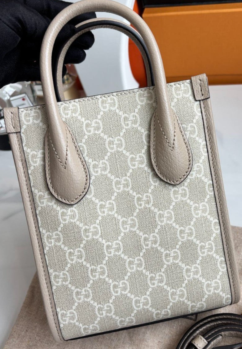 Gucci Mini Music Case GG Supreme Canvas Top Handle Shoulde Bag Almost Brand New