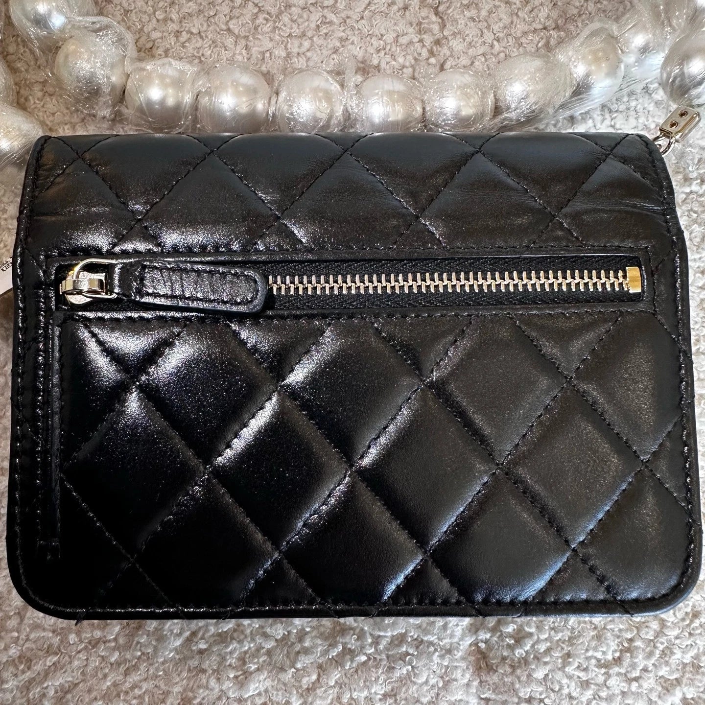 CHANEL Pearl Chain WOC Crossbody Bag For Women