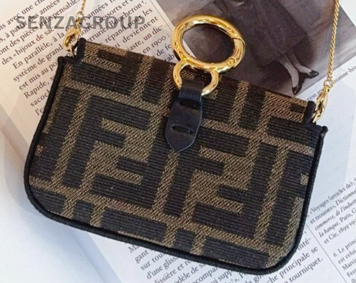 Fendi nano baguette purse Monogram Chain Shoulder bag Crossbody