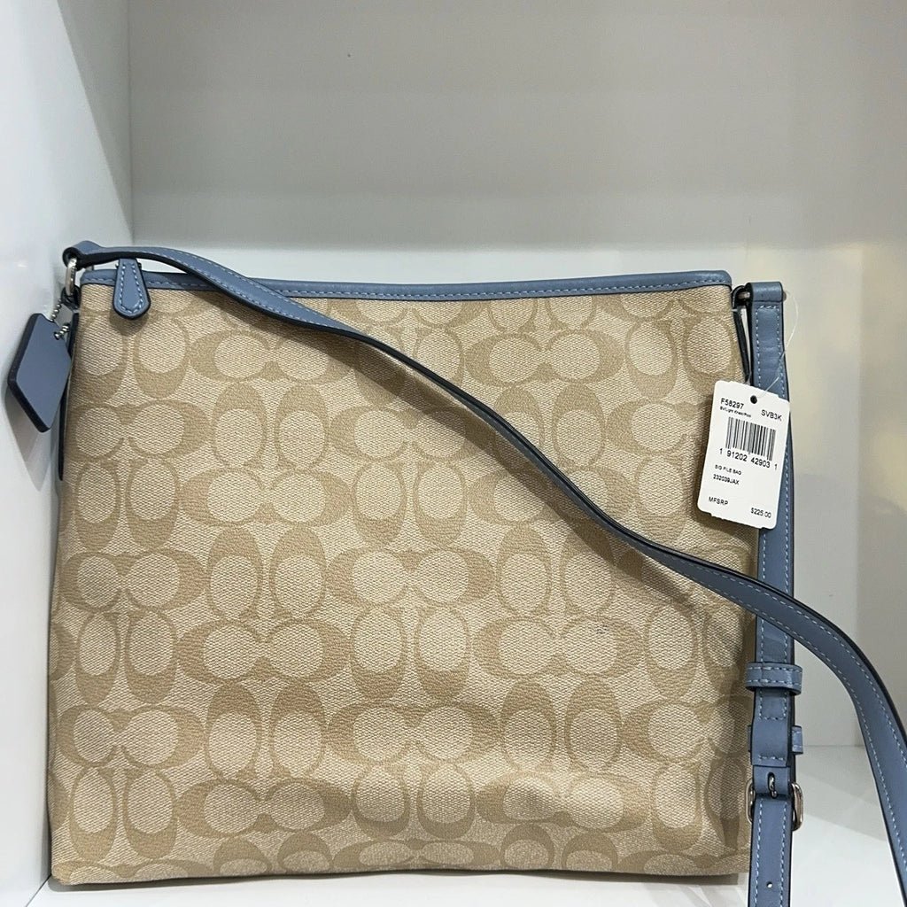 Coach Beige Monogram Canvas Tote Shoulder Crossbody Bag For Women