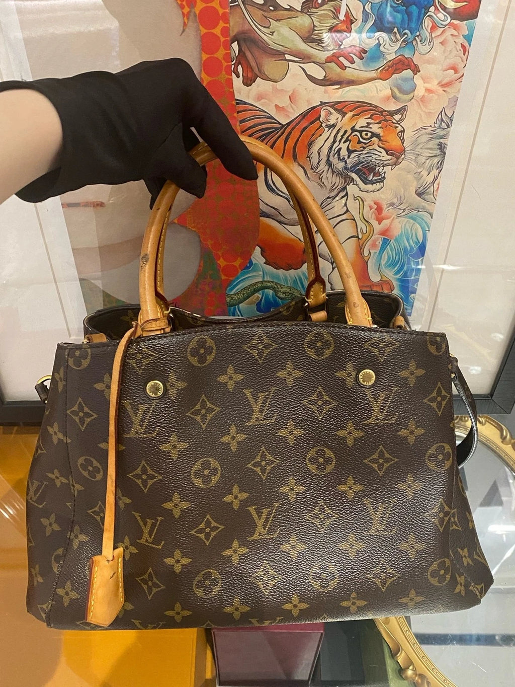 Louis Vuitton Monogram Canvas Montaigne Top Handle Bag For Women