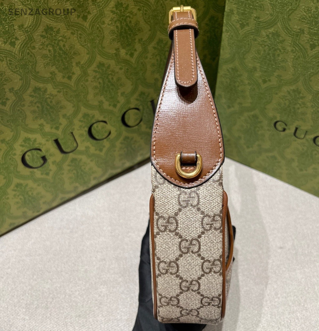 Gucci Ophidia Mini Chain Crossbody Shoulder Bag Brown Gold Women Classic Fashion