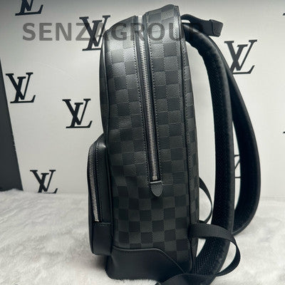 Louis Vuitton Damier Ebene Backpack Black Silver Unisex Classic