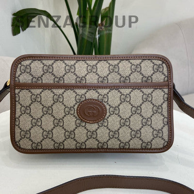 Gucci Retro GG Camera Bag Beige Gold Women's Classic Crossbody Shoulder