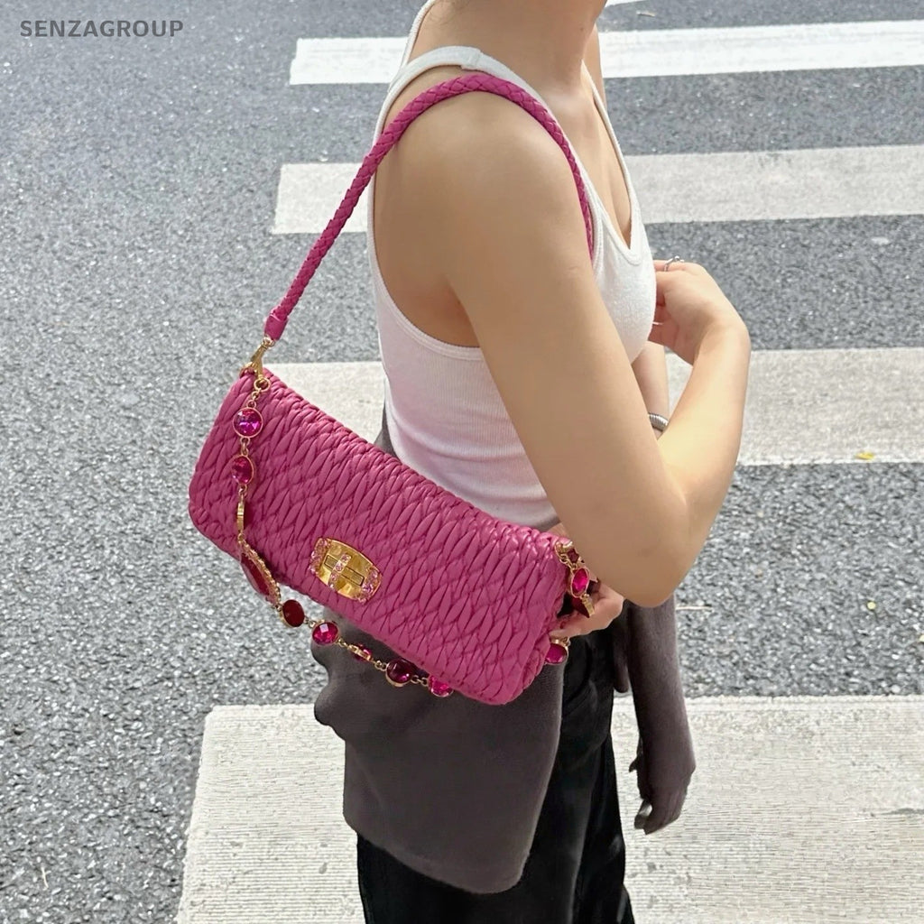MIUMIU gemstone Shoulder Crossbody bag Pink Women