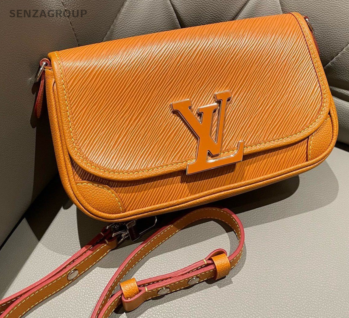Louis Vuitton Buci Epi Leather Shoulder Bag Crossbody Brown Silver Women Classic