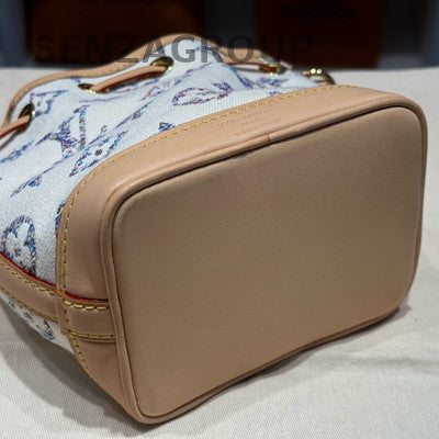 Louis Vuitton White Denim Nano Noe Bucket Bag Women's Crossbody