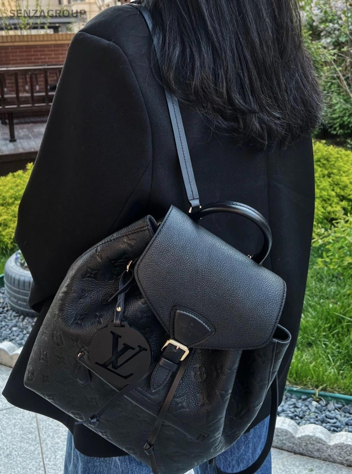 Louis Vuitton Monster Monogram Backpack Shoulder Bag Women Black