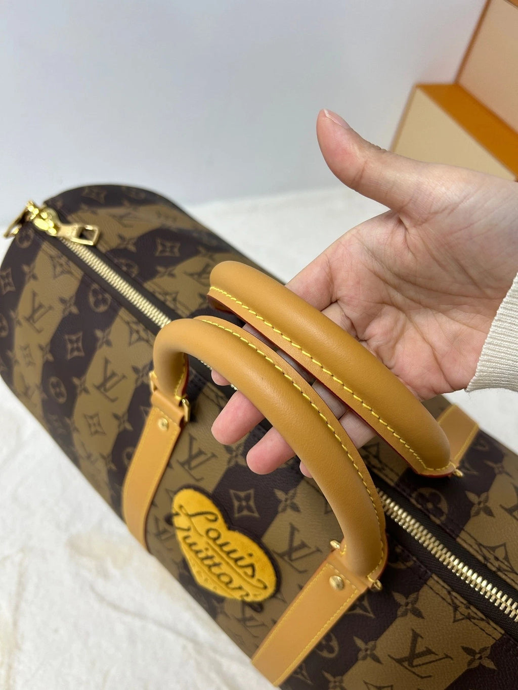 Louis Vuitton x Nigo Keepall50 Canvas Travel Handbag Crossbody For Women