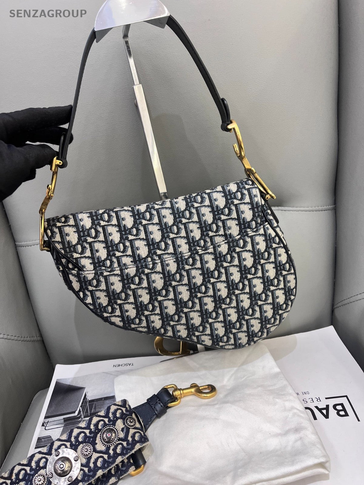 Christian Dior Saddle MM Monogram 2way Shoulder bag Crossboyd Women