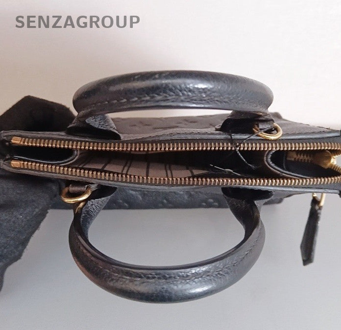 Louis Vuitton City PM Monogram Top Handle Bag Crossbody Black Gold Women Classic