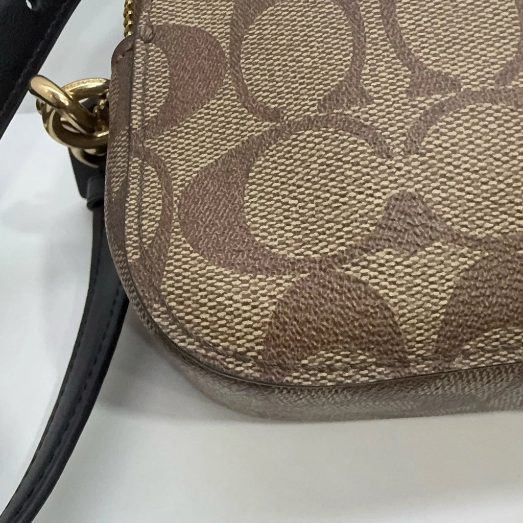 Coach Serena 21 Monogram Canvas Leather Small Dome Shell Bag For Women