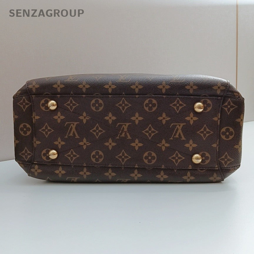 Louis Vuitton Montaigne MM Monogram Top Handle Bag Crossbody Brown Women Classic