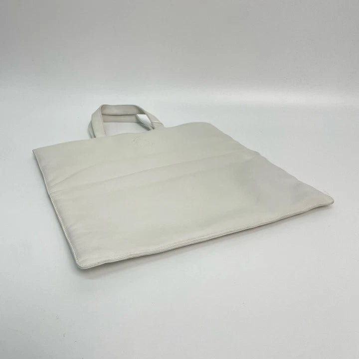 Loewe Women's White Calfskin Handbag Tote Briefcase Pre-owned