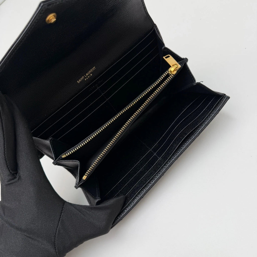 Saint Laurent Woc Chain Shoulder Crossbody Bag Black Gold Hardware Women