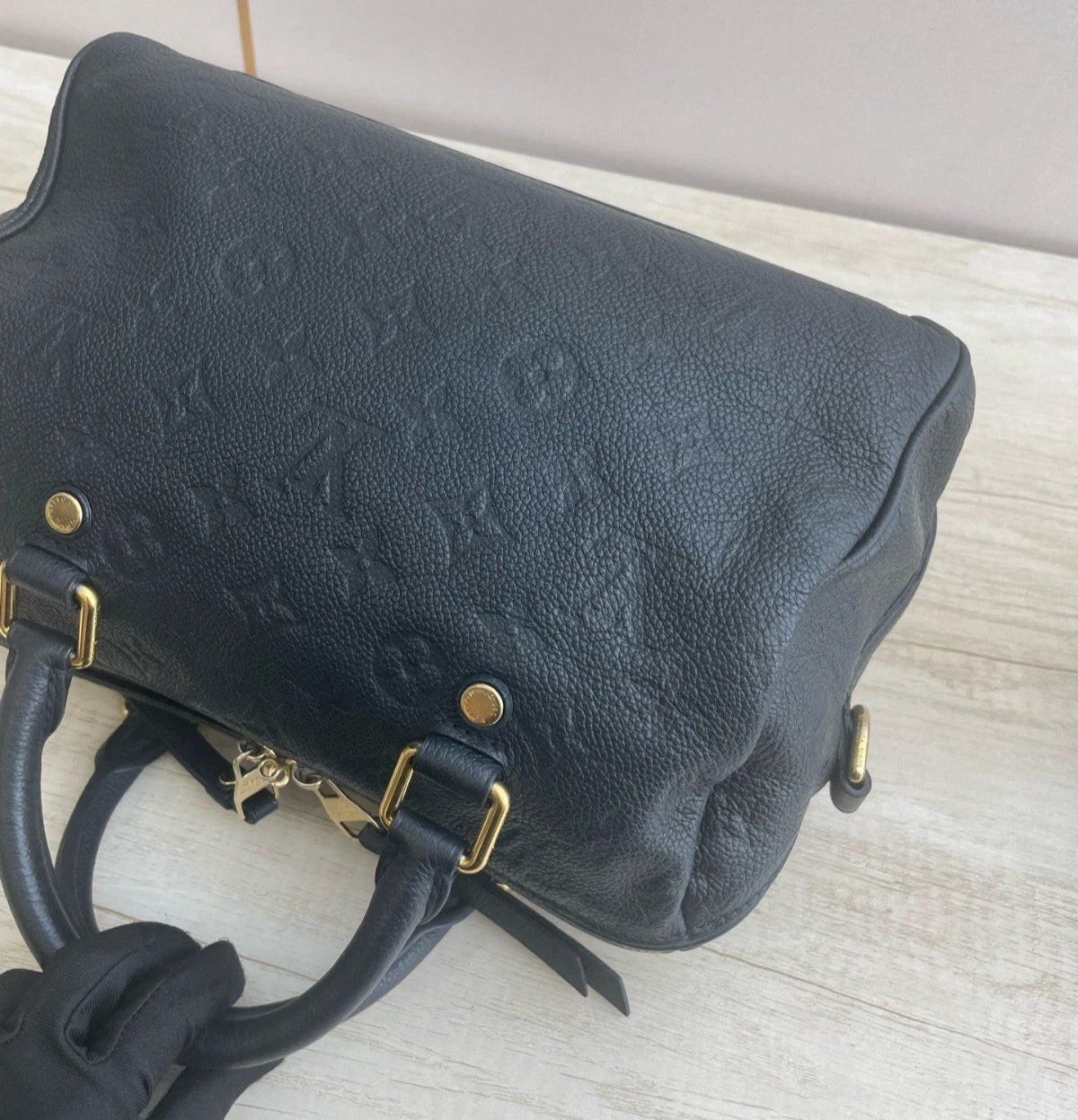 Louis Vuitton Speedy25 Monogram Calfskin Top Handle Bag Crossbody Bag Women