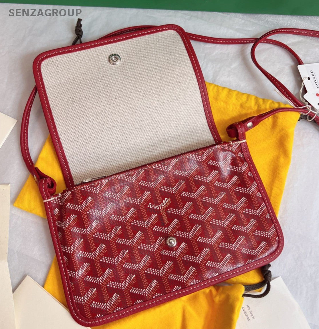 Goyard WOC Canvas Monogram Shoulder Clutch Crossbody Bag Women Red Brand new