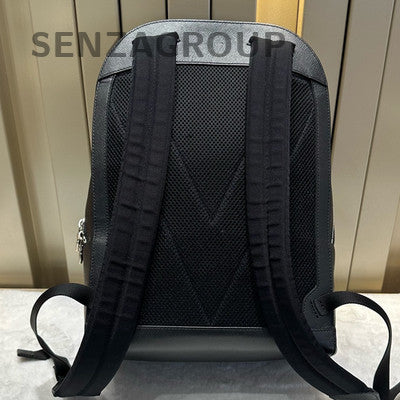 Louis Vuitton Anton Black Leather Backpack Silver Hardware Unisex Classic