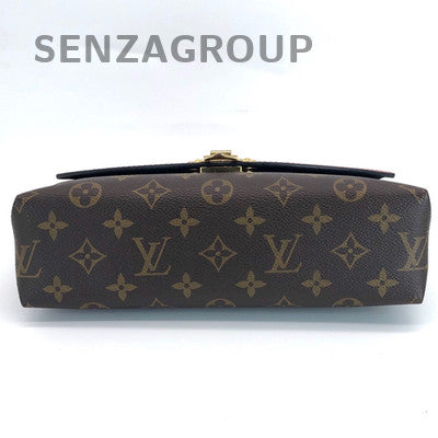 Louis Vuitton Pallas Chain Shoulder Crossbody Bag Red Brown Gold Clasp