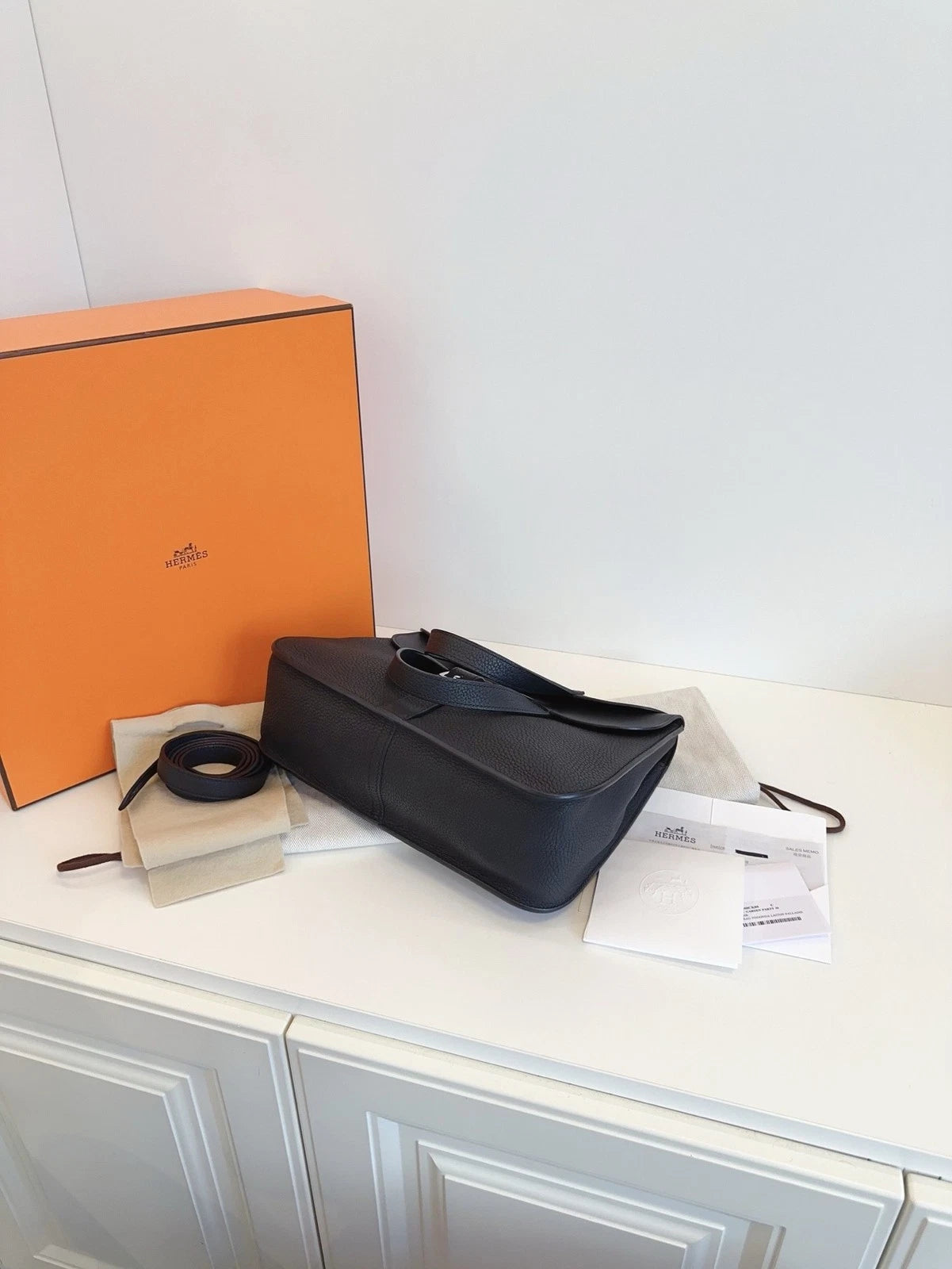 Hermès Halzan 31 Messenger Crossbody Bag Multi-Function<wbr/>al Daily Black