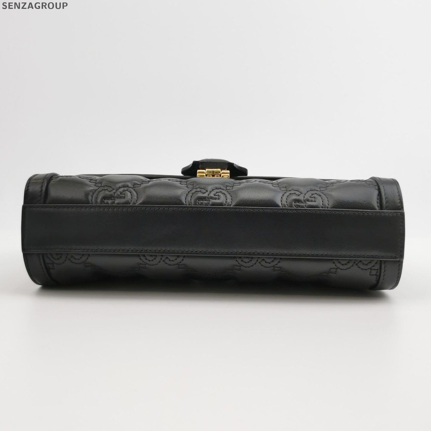 Gucci GG Matelassé Small Shoulder Crossbody Bag Black Gold Classic Women