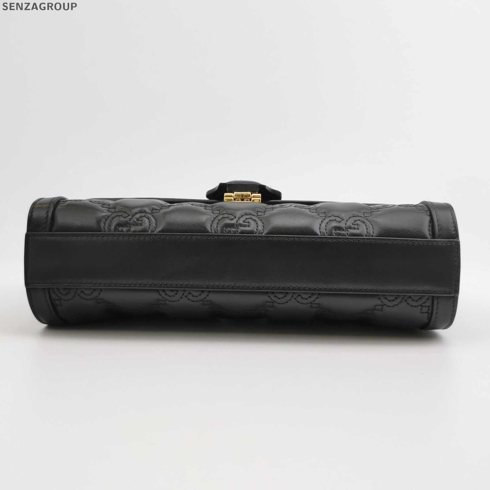 Gucci GG Matelassé Small Shoulder Crossbody Bag Black Gold Classic Women