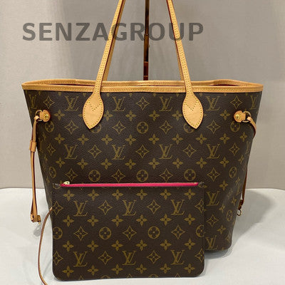 Louis Vuitton Monogram Coated Canvas Tote Bag Medium Brown Gold Classic Women