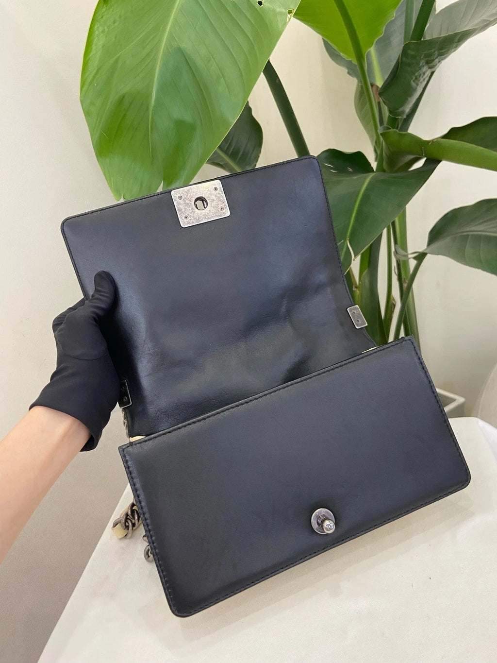 CHANEL LeBoy Medium Shoulder Bag For Women Black White