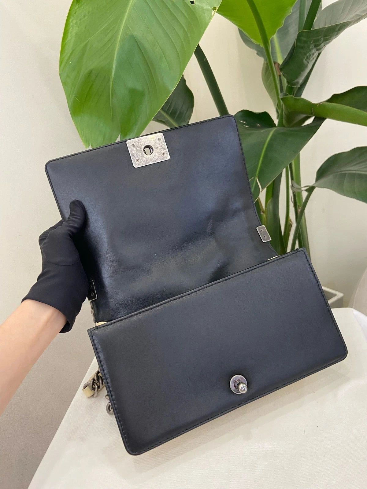 CHANEL LeBoy Medium Shoulder Bag For Women Black White