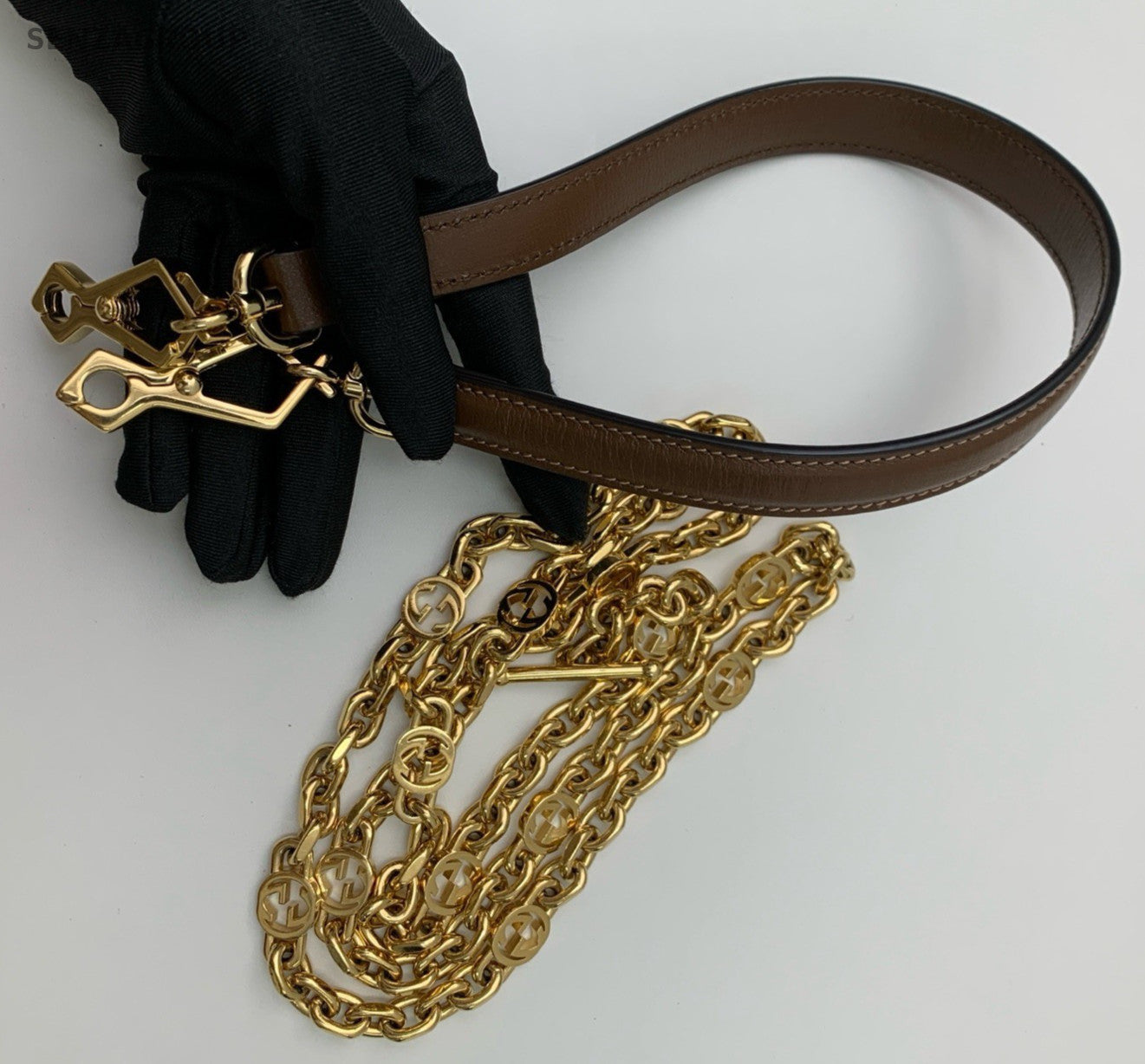 Gucci Horsebit1955 Mini Ophidia Chain Shoulder Bag Brown Gold Women Classic