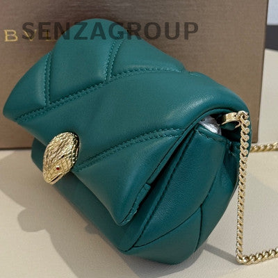 Bvlgari Serpenti Cabochon Mini Crossbody Bag Green Gold Clasp
