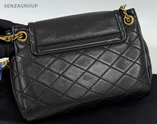 Saint Laurent Nolita Mini Lambskin Chain Shoulder Bag Crossbody Black Gold Women