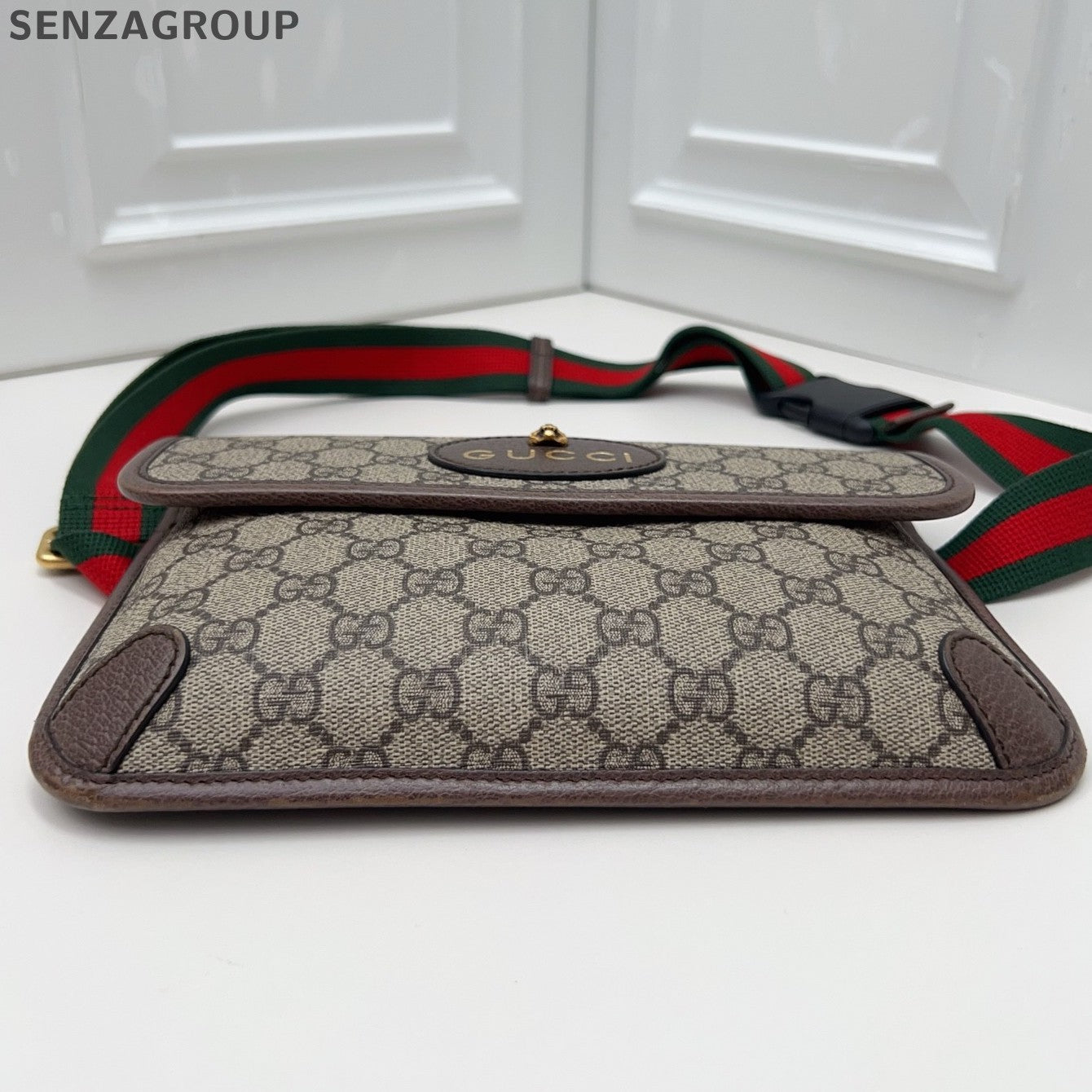 Gucci Ophidia Canvas Shoulder Crossbody Brown Gold Unisex Adults Classic