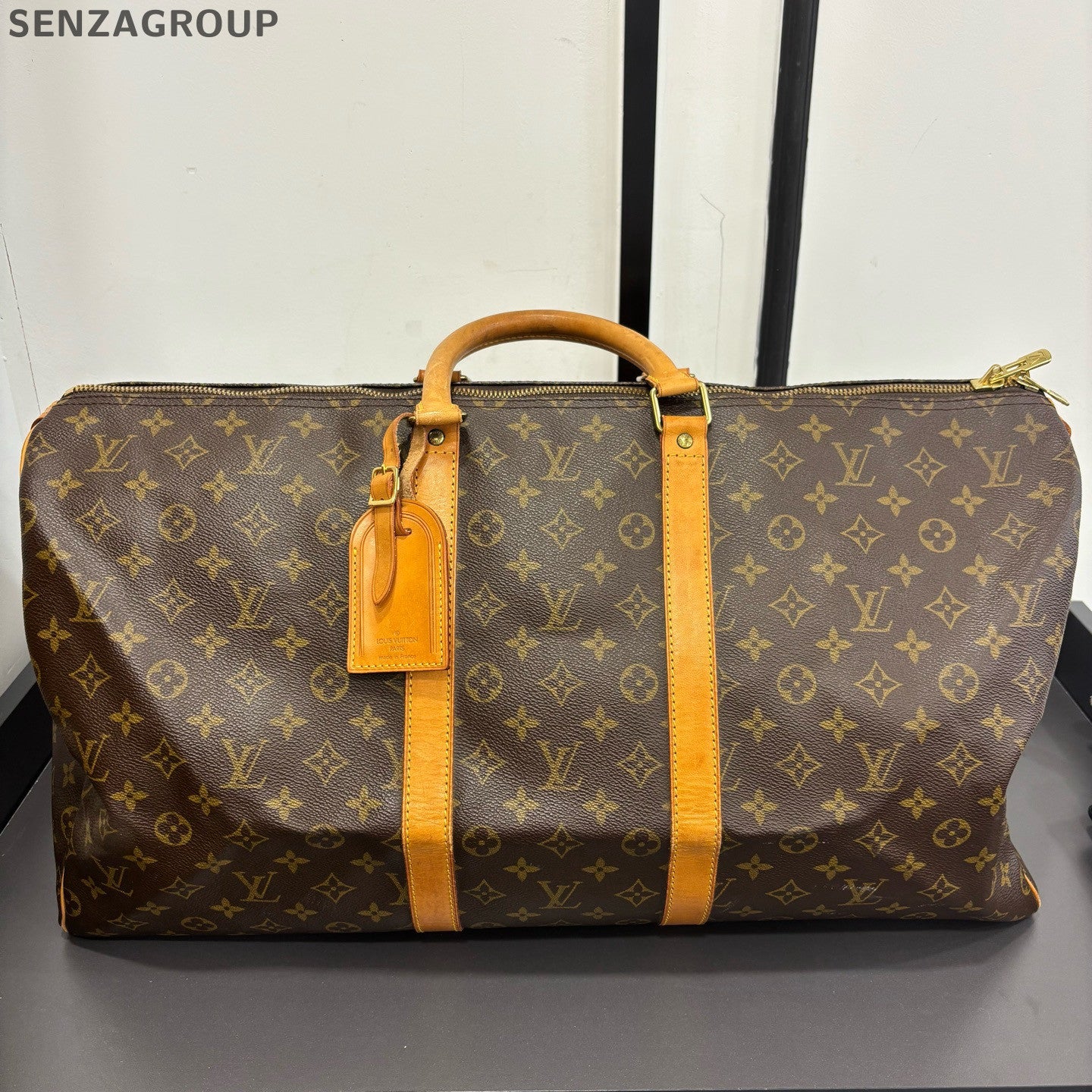 Louis Vuitton Monogram Keepall 55 Travel Bag Brown Classic Unisex