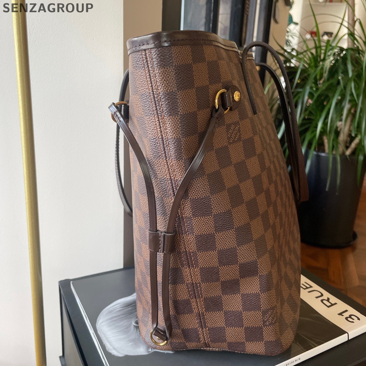 Louis Vuitton Damier Ebene Neverfull MM Tote Bag - Classic Women's Shoulder Bag
