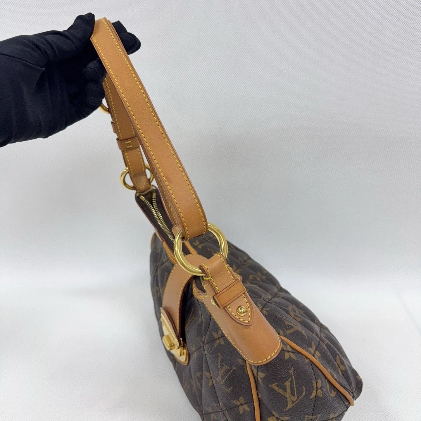 Louis Vuitton Tulum Monogram Shoulder Bag Brown Gold Used Women Classic