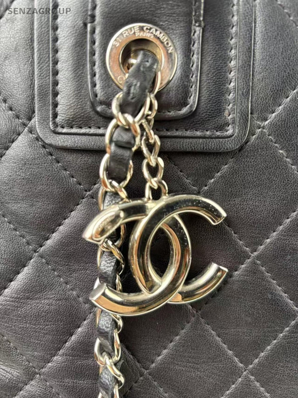 SJ0001 Chanel Black Tote Bag with CC Charm
