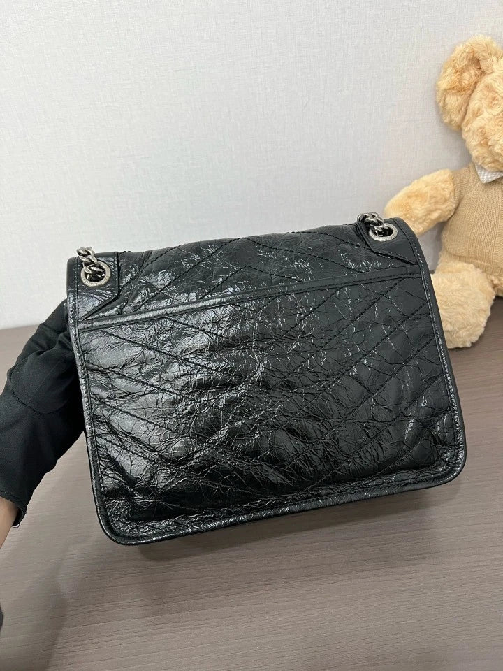 YSL Black Medium Niki Shoulder Crossbody Bag For Women