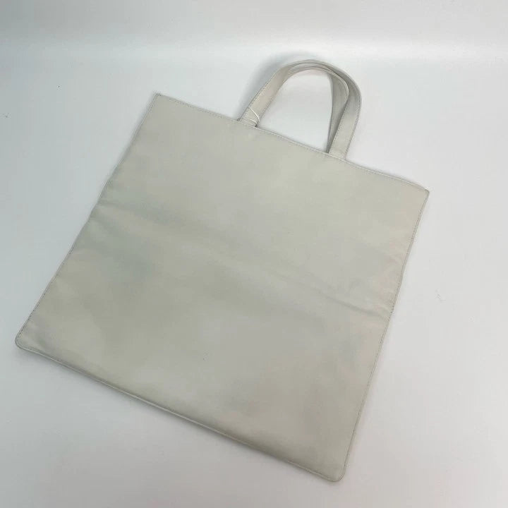 Loewe Women's White Calfskin Handbag Tote Briefcase Pre-owned