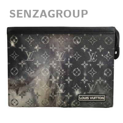 Louis Vuitton Pochette Voyage MM Monogram Leather Unisex Clutch Bag