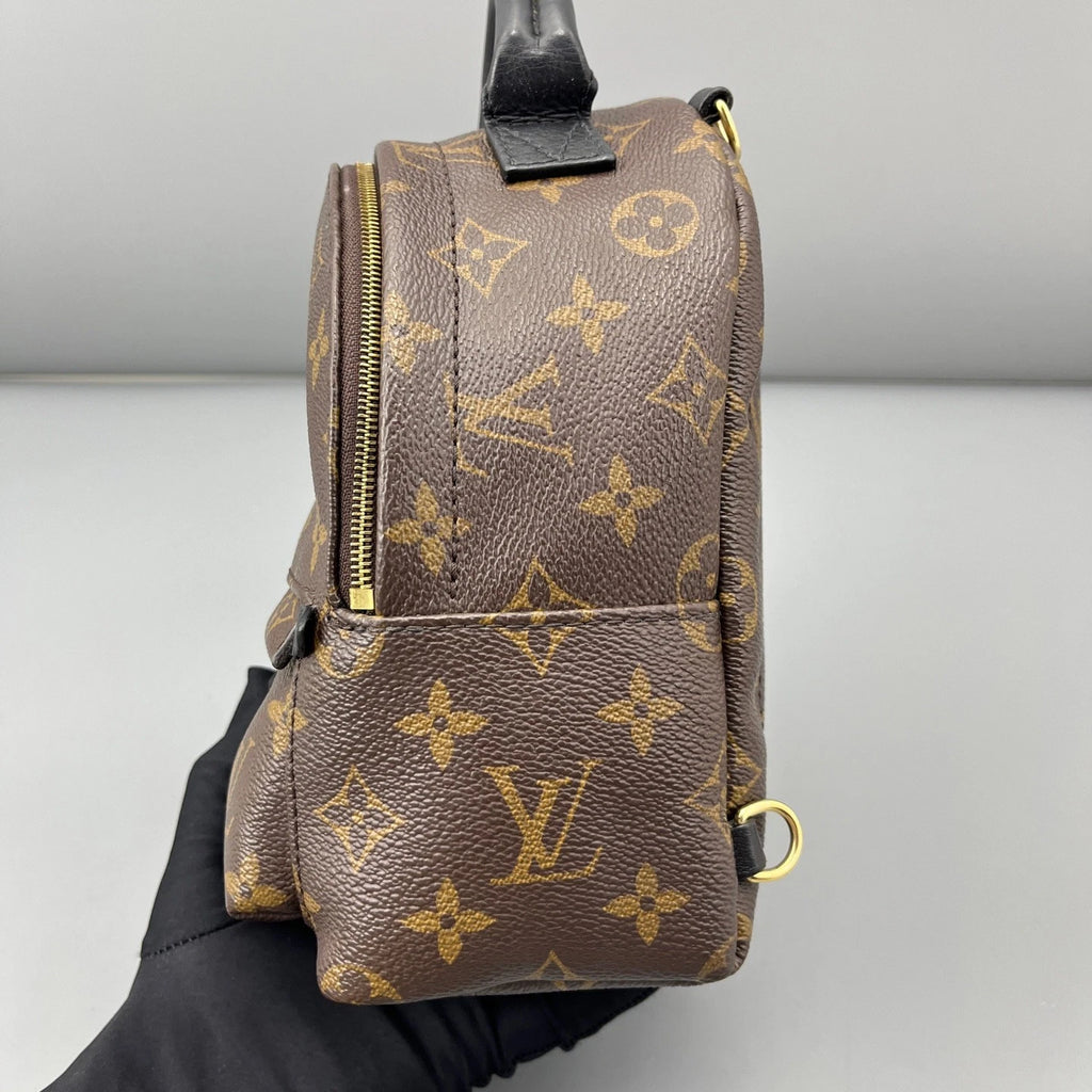 Louis Vuitton Palm Springs Monogram Brown Top Handle Backpack Excellent