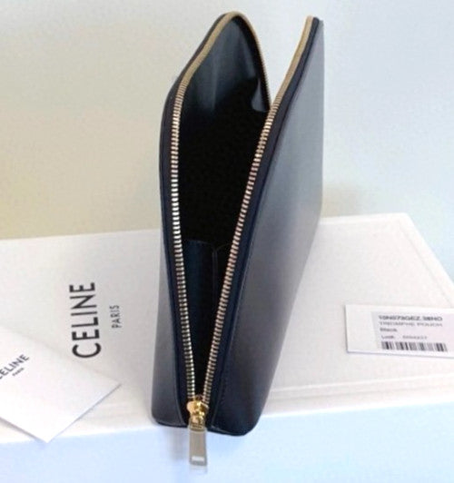 CELINE Triomphe Alma Handbag Black Gold Classic Brand NEW