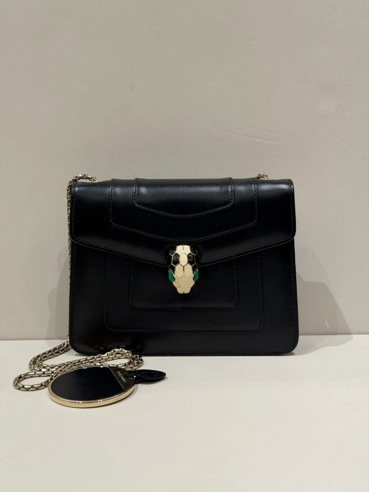 Bvlgari Leather Black Serpenti WOC Crossbody Bag For Women